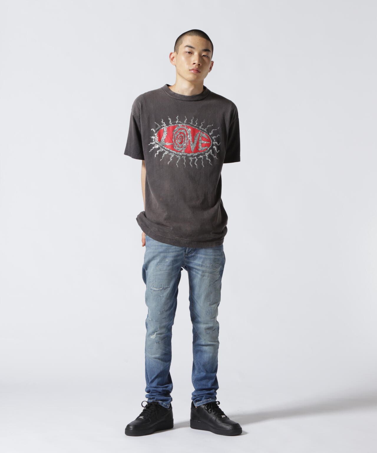 SAINT MICHAEL/セント マイケル/SS TEE /SAINT HOOD/BLACK | ROYAL