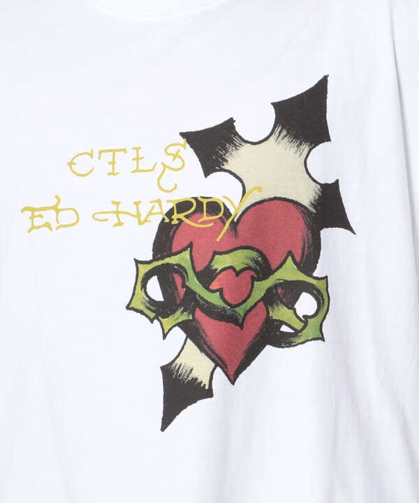 CTLS×Ed Hardy/シーティーエルエス×エド ハーディー/コラボ CREW Tシャツ