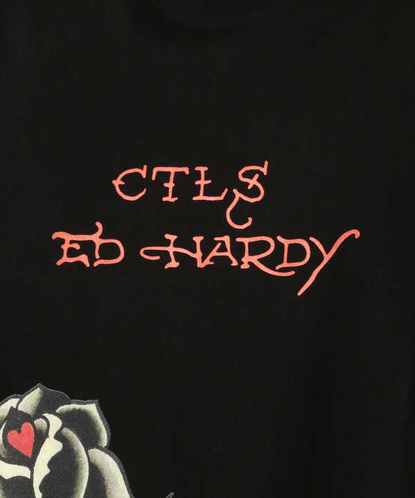CTLS×Ed Hardy/シーティーエルエス×エド ハーディー/コラボ クロス Tシャツ