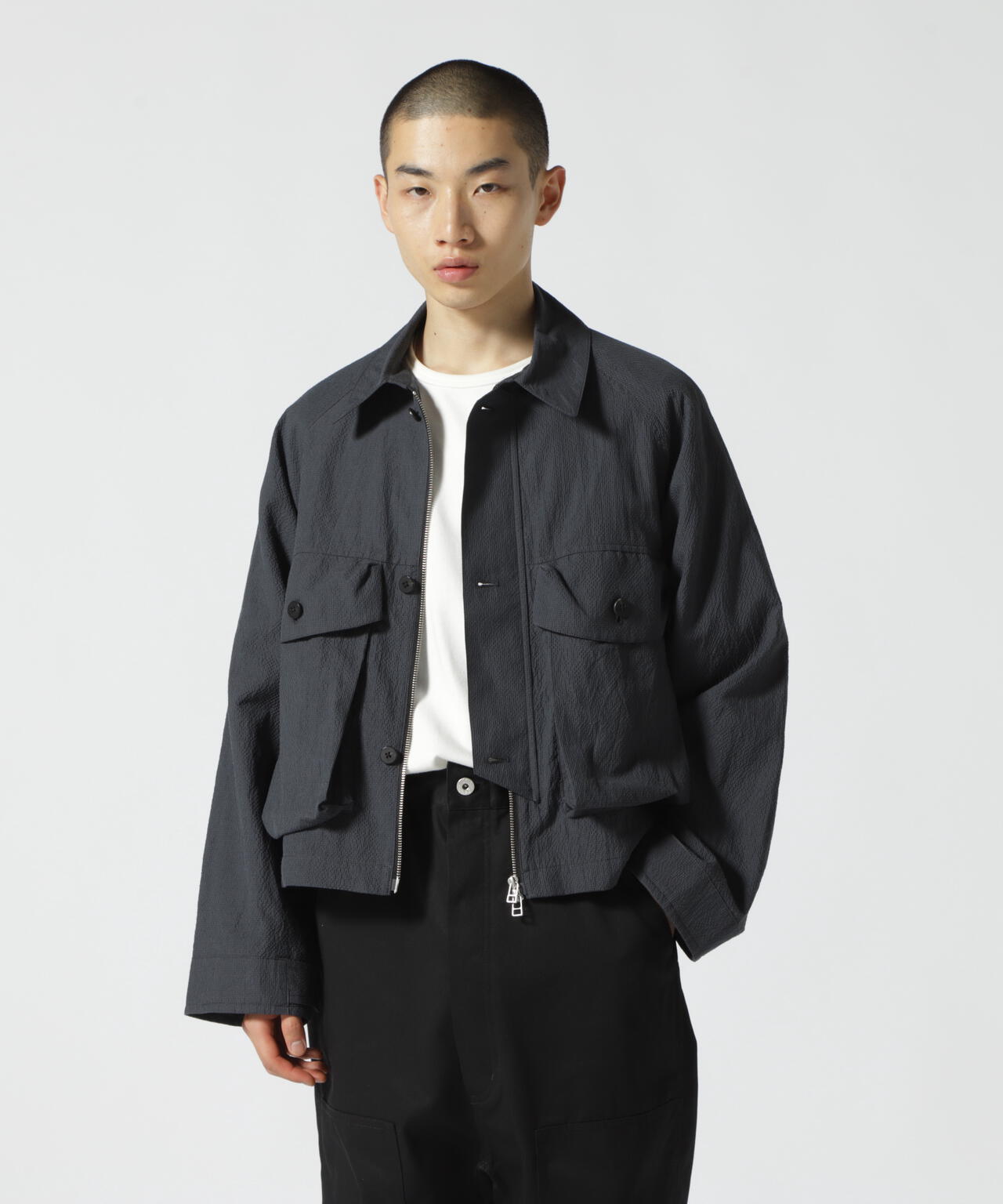 URU  COTTON ZIP UP BLOUSON