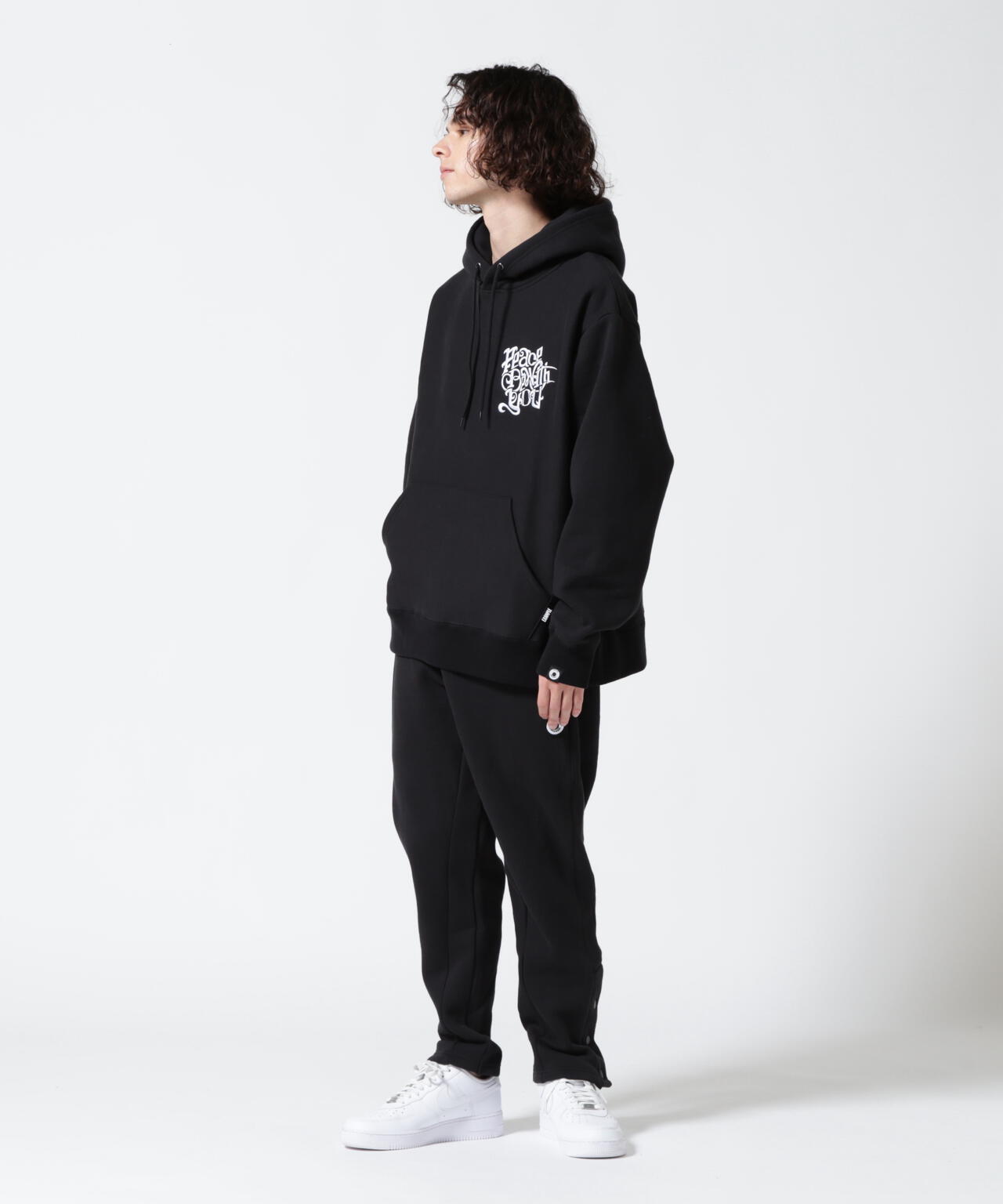 EXAMPLE/エグザンプル/BLESSING WORLDS SIDE BUTTON SWEAT PANTS