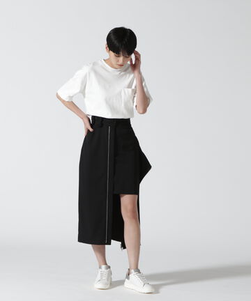 LIMI feu/リミ フゥ/W Gabardine Layered Tight Skirt/レイヤードスカート