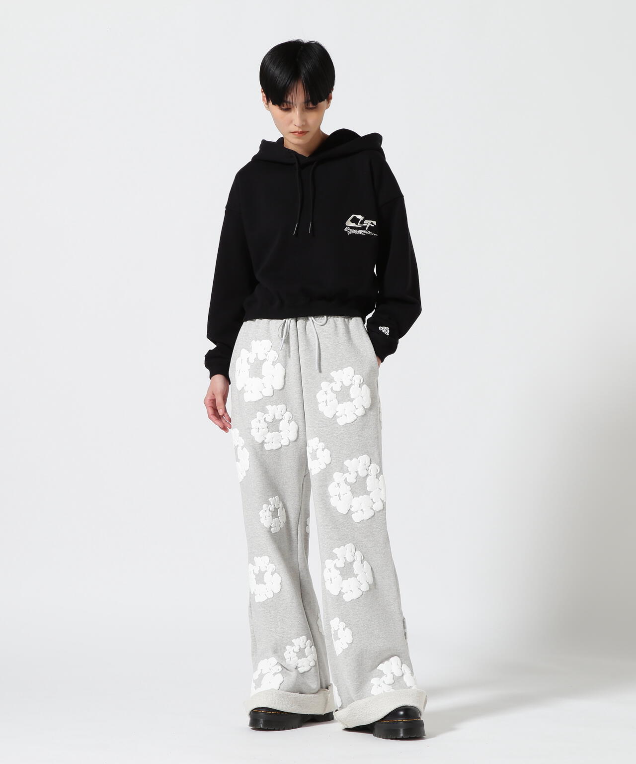 DENIM TEARS デニムティアーズ FLOWER PRINT SWEAT PANTS フラワープリント スウェットパンツ レッド34センチ股上