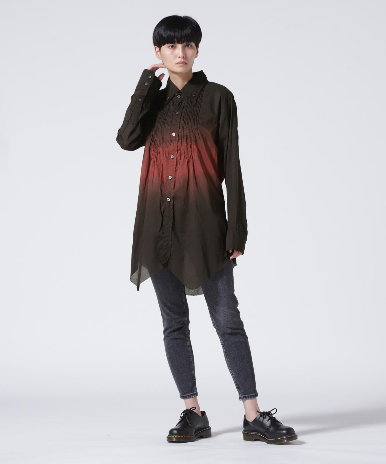 KMRii／ケムリ／GRADATION LAYERED SHIRT03／ロイヤルフラッシュ