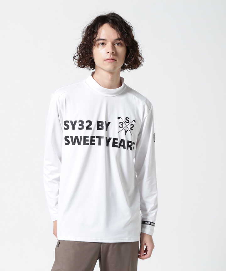 新品☆SY32 by SWEET YEARS 長袖モックネック シャツ☆黒☆XL-