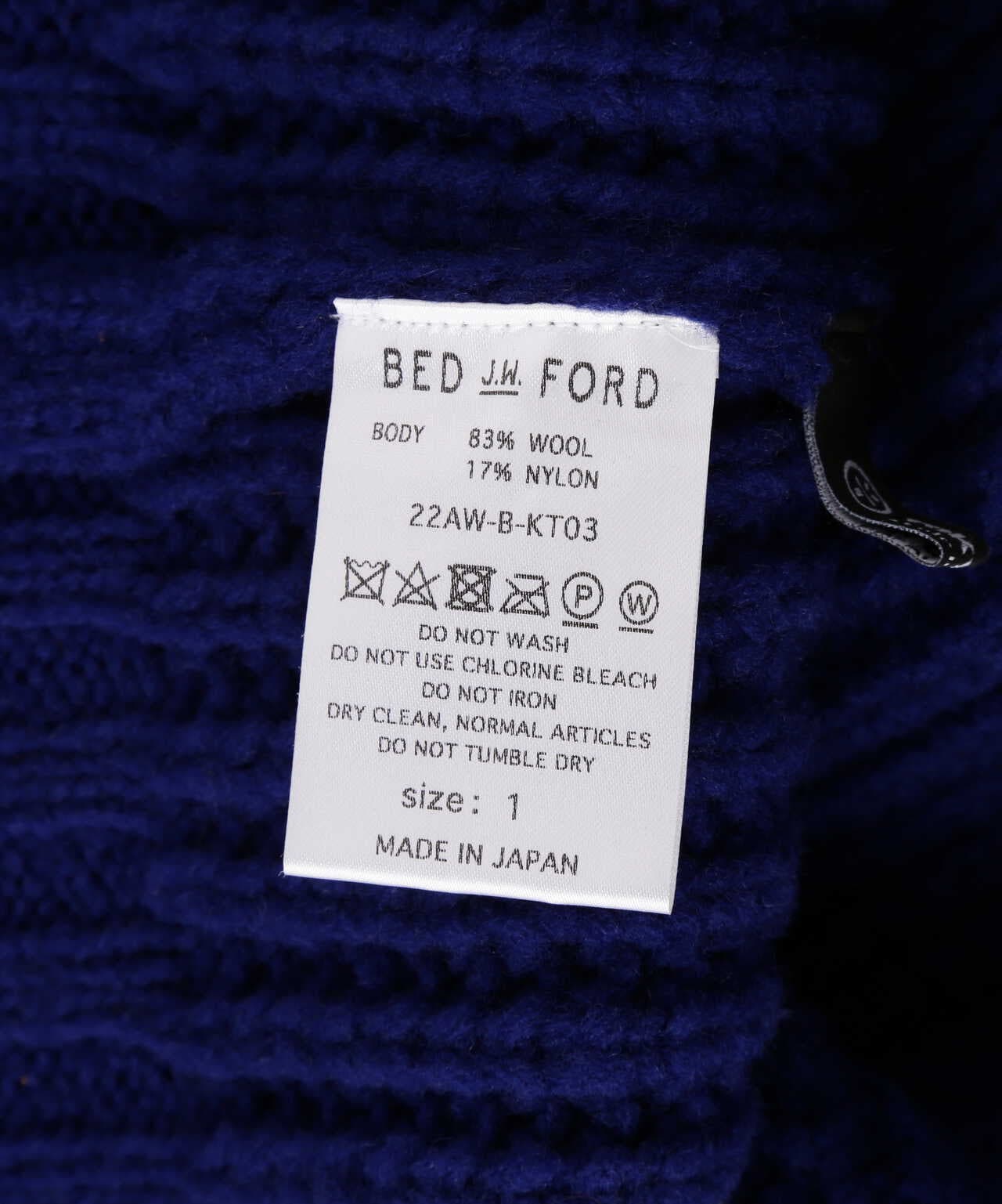 BED J.W. FORD / ベッドフォード/Turtleneck Hooded Knit | ROYAL