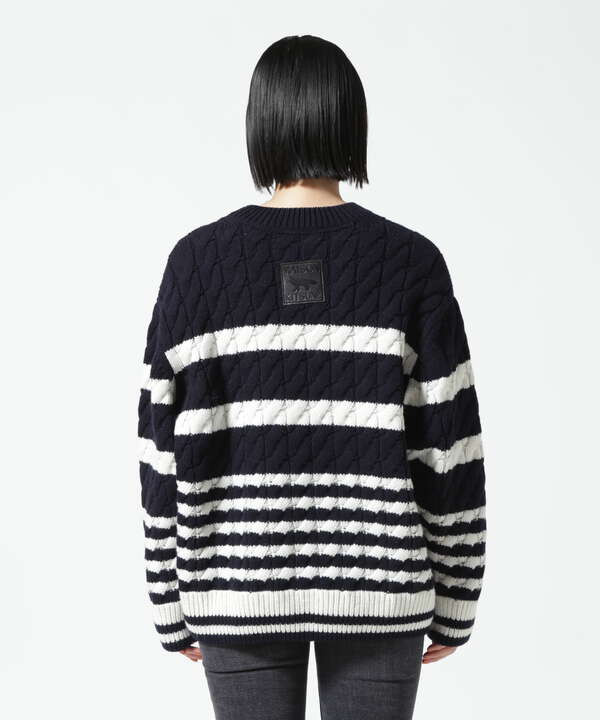 MAISON KITSUNE/メゾン キツネ/STRIPEDCABLE PULLOVER