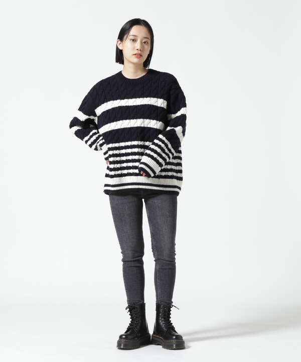 MAISON KITSUNE/メゾン キツネ/STRIPEDCABLE PULLOVER