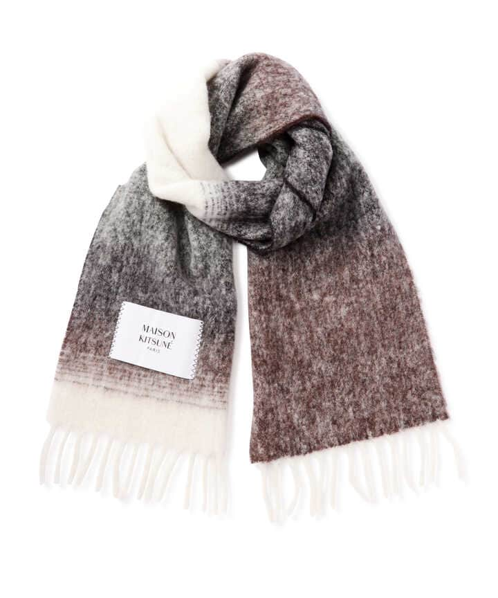 MAISON KITSUNE/メゾン キツネ/GRADIENT FRINGED SCARF