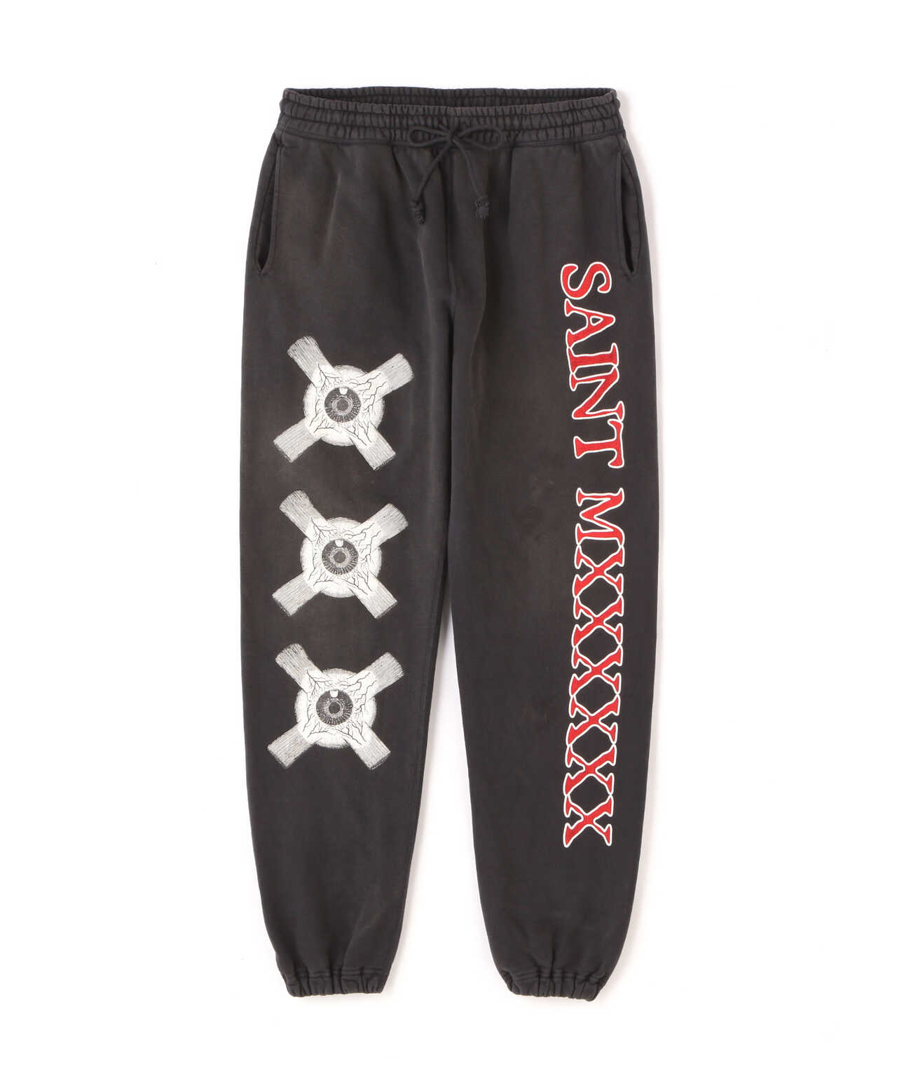 SAINT MICHAEL/セント マイケル/SWEAT PANTS EYEBALL/BLACK