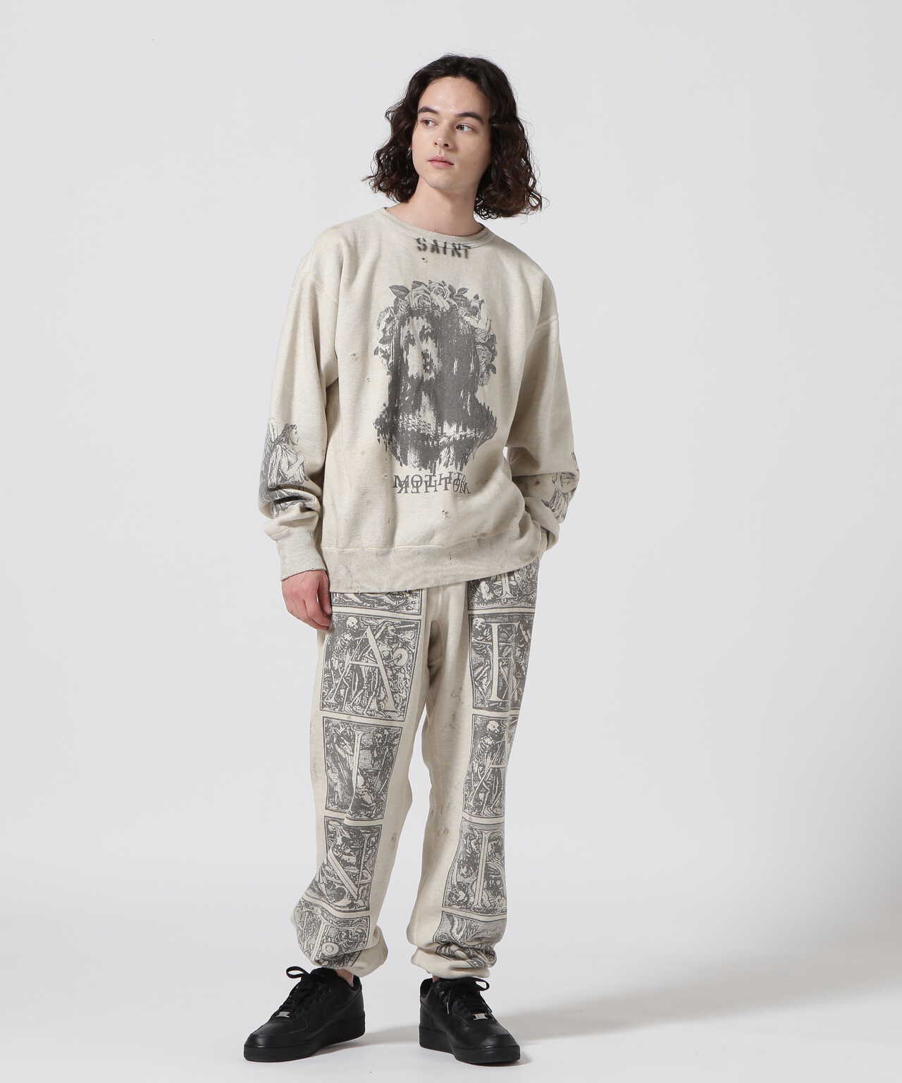 SAINT MICHAEL/セントマイケル/DENIM TEARS_SWEAT PANTS/MURAL/GREY