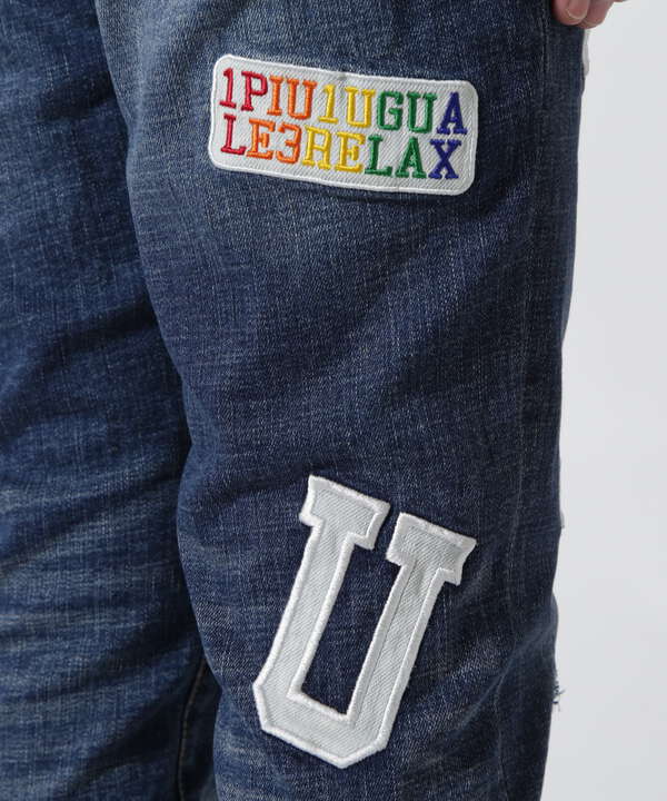 1PIU1UGUALE3 RELAX/ウノピゥ ウノ ウグァーレ トレ リラックス/ロゴアップリケデニムパンツ