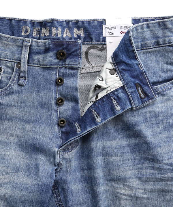 DENHAM デンハム チェック インディゴ フリースジャケット 青-