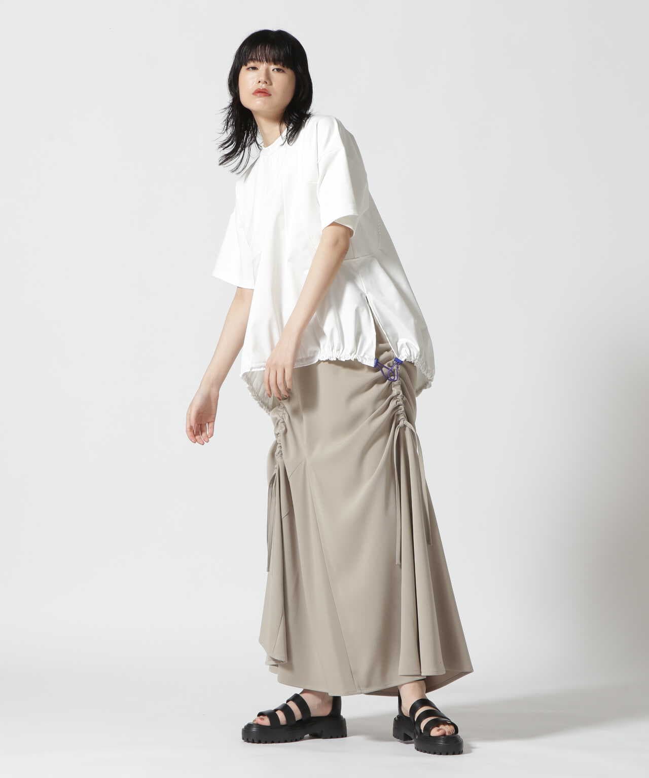 可愛すぎるフェミニンデザイン♪ UN3D. RIB COMBI ASYMME GATHER OP