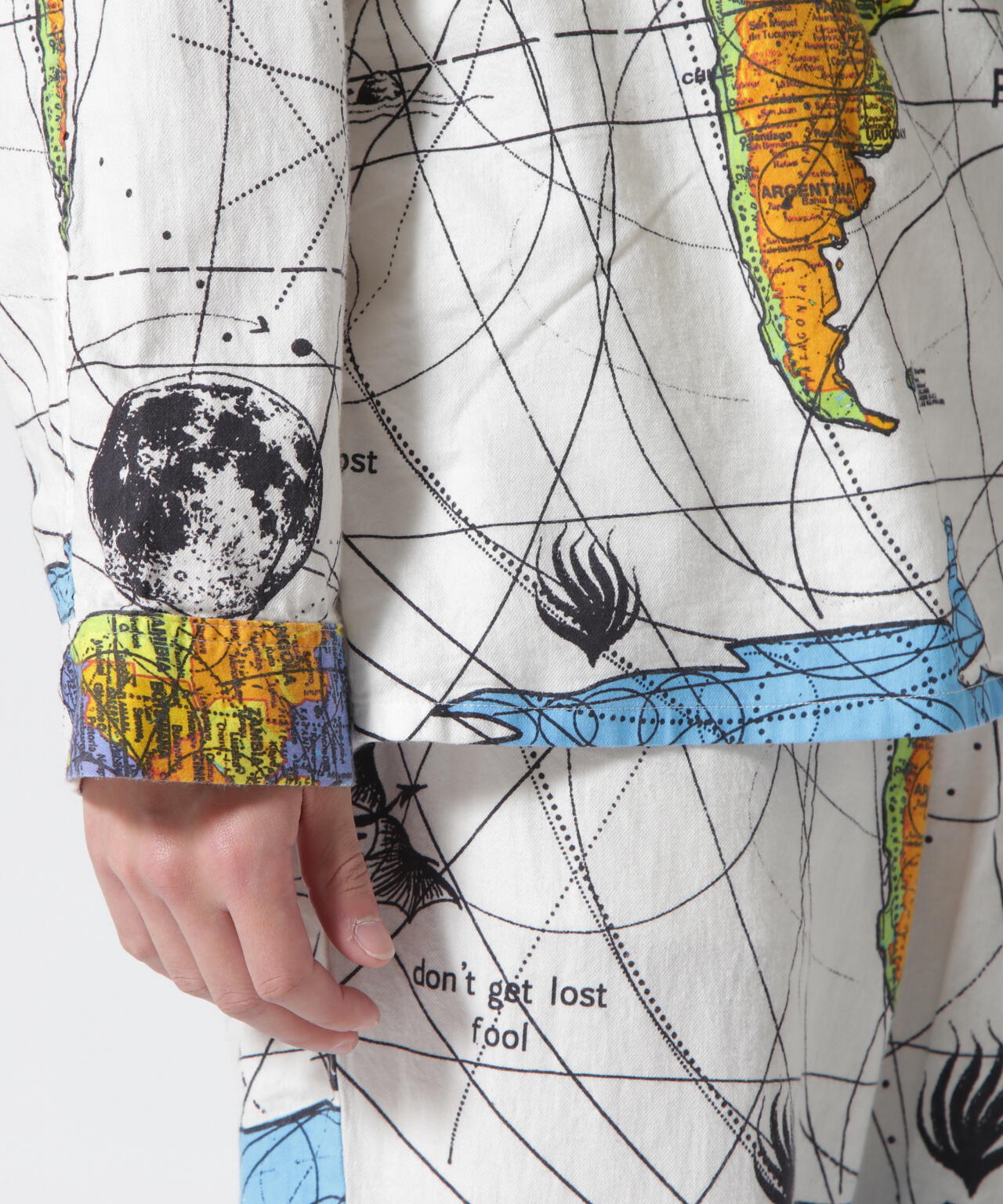 セントマイケル SAINT MICHAEL  23SS  DW_PAJAMA SH WORLD MAP SM-S23-0000-082 ドクターウーワールドマップパジャマ長袖シャツ メンズ M