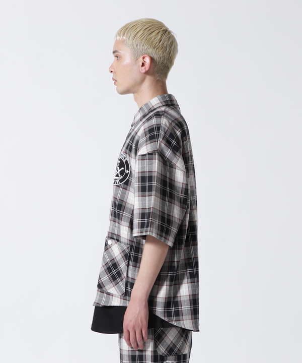 EXAMPLE/エグザンプル/CHECK BIG SILHOUETTE S/S SHIRTS