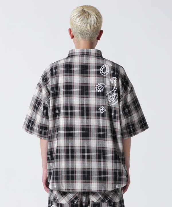 EXAMPLE/エグザンプル/CHECK BIG SILHOUETTE S/S SHIRTS