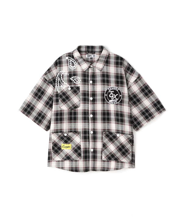 EXAMPLE/エグザンプル/CHECK BIG SILHOUETTE S/S SHIRTS