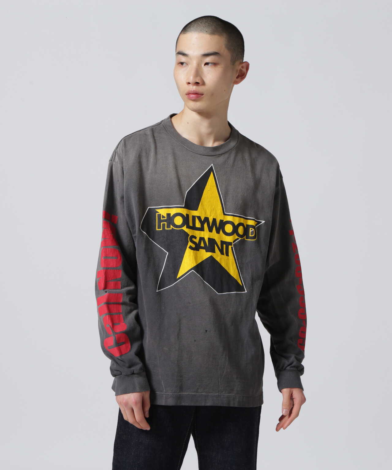 SAINT Mxxxxxx HOLLYHOOD LS TEE ロンT-