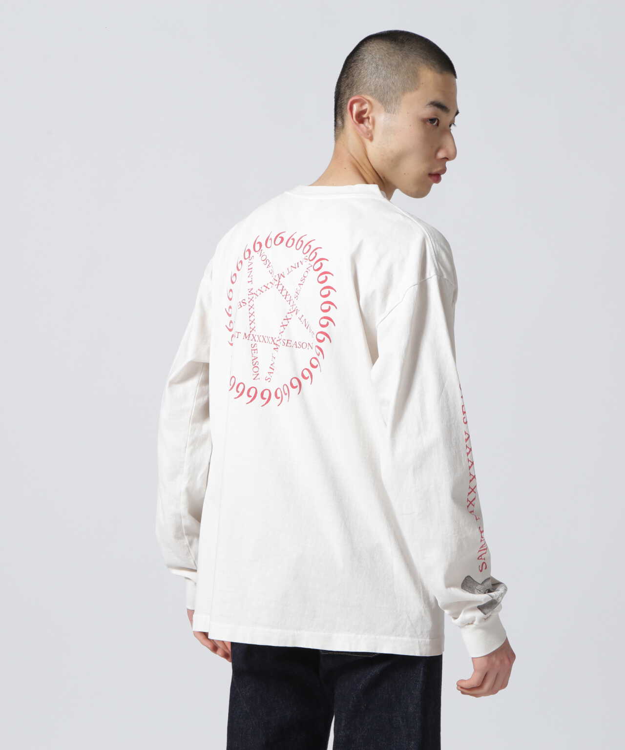 サイズL SAINT MICHAEL 23SS LS TEE/EYEBALL-