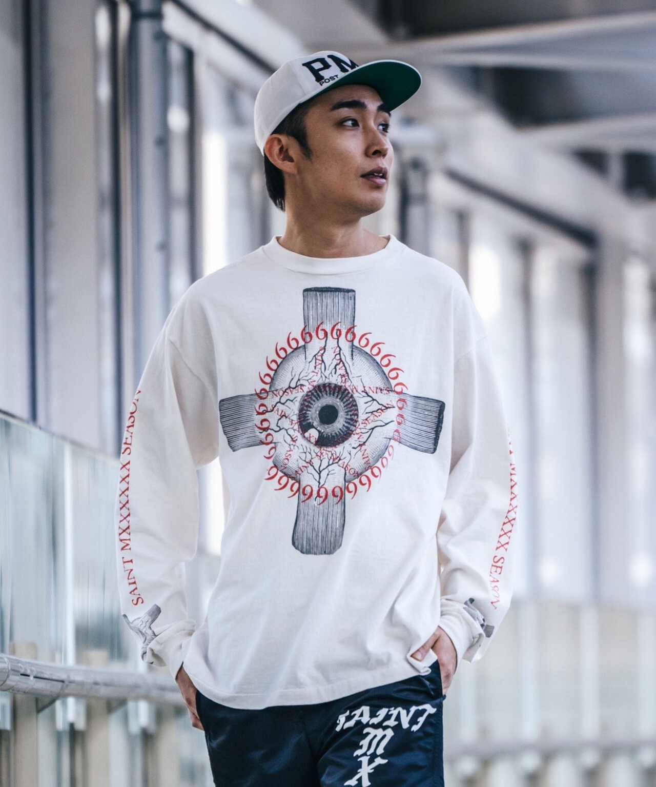 SAINT MICHAEL/セント マイケル/LS TEE/EYEBALL/WHITE | ROYAL FLASH