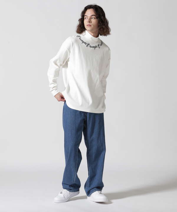 EXAMPLE/エグザンプル/CURSIVE CIRCLE LOGO MOCK NECK L/S TEE