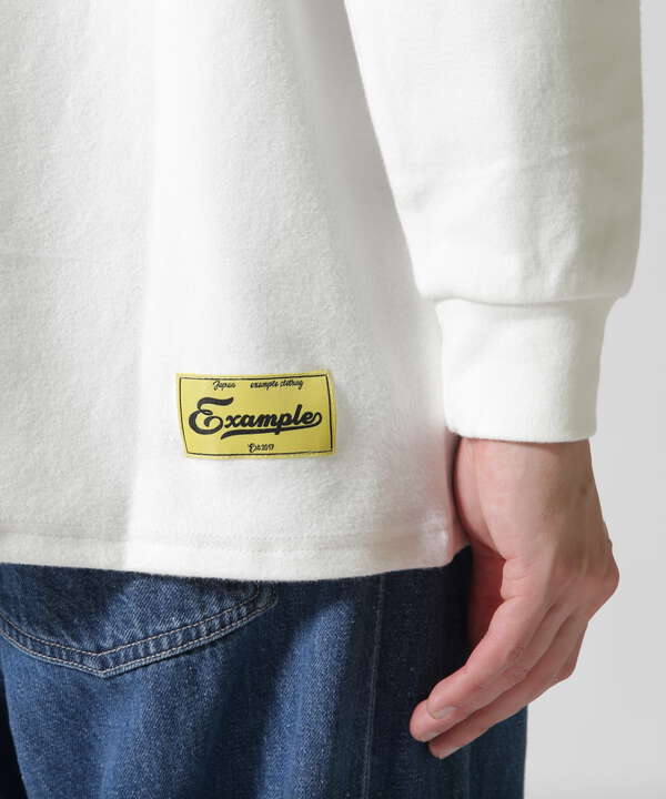 EXAMPLE/エグザンプル/CURSIVE CIRCLE LOGO MOCK NECK L/S TEE