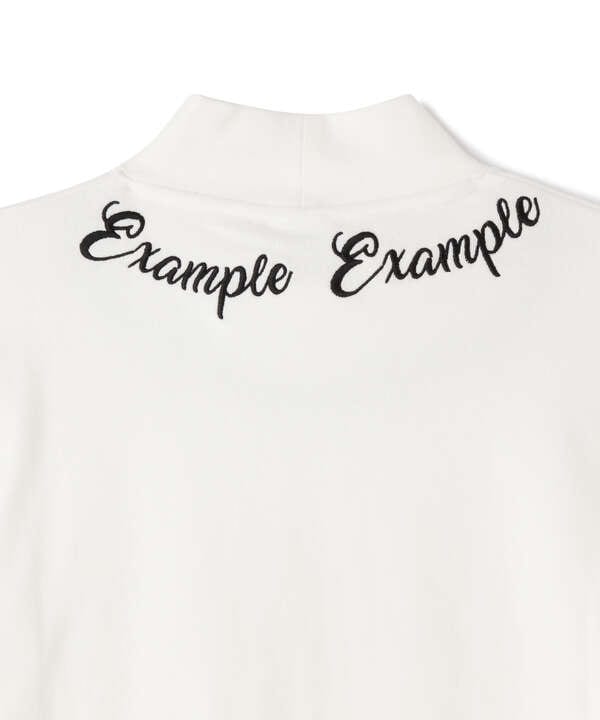 EXAMPLE/エグザンプル/CURSIVE CIRCLE LOGO MOCK NECK L/S TEE