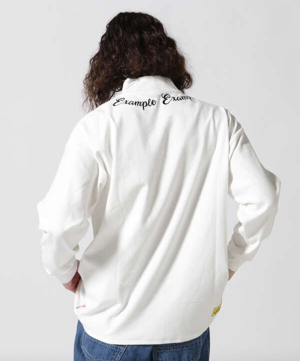 EXAMPLE/エグザンプル/CURSIVE CIRCLE LOGO MOCK NECK L/S TEE