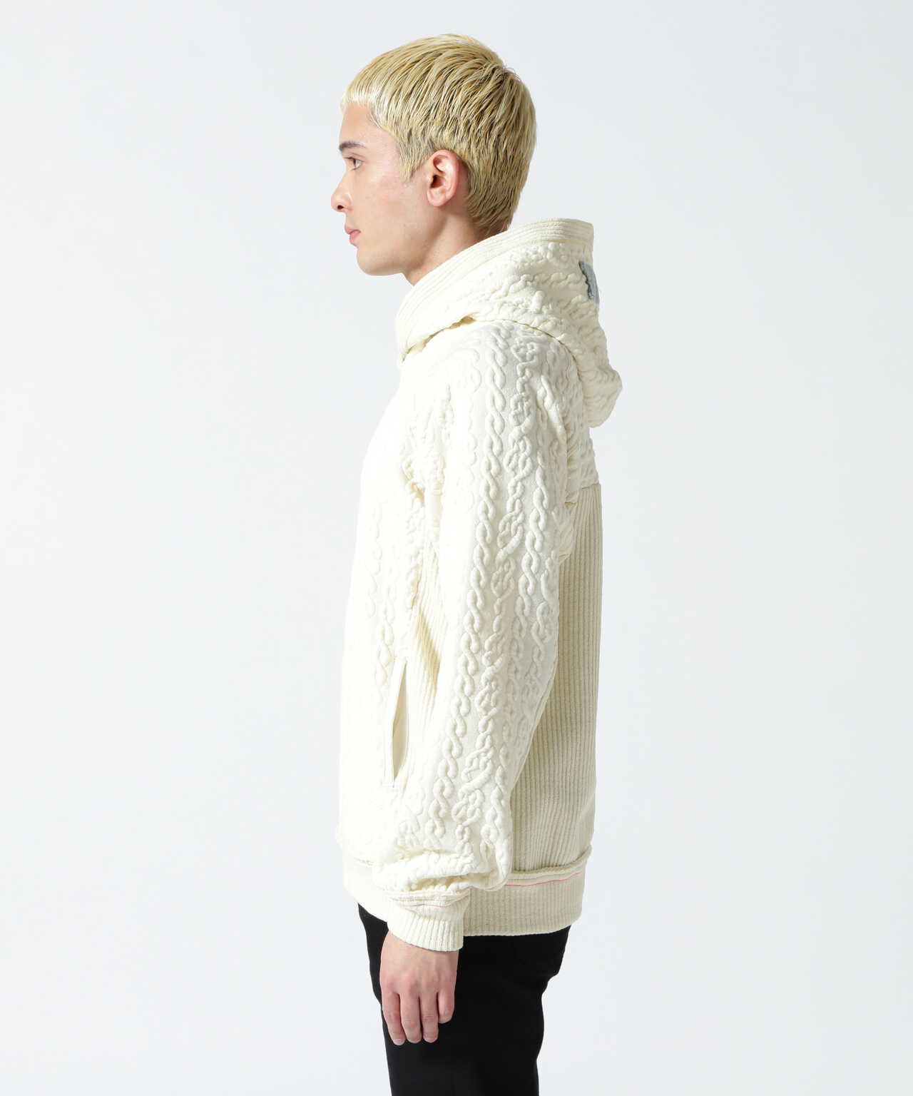 FranCisT_MOR.K.S./フランシスト モークス/CABLE x BOUCLE RIB HOODIE