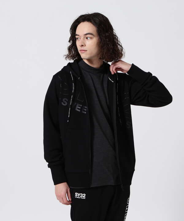 SY32 by SWEETYEARS /エスワイサーティトゥバイ スィートイヤーズ/SLASH BIG LOGO ZIP HOODIE