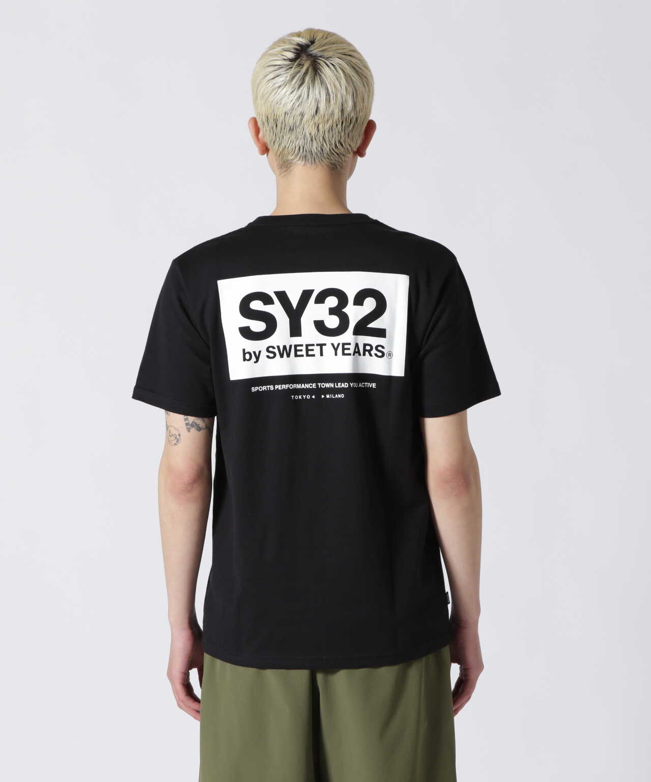 SY32 by SWEET YEARS /BOX LOGO BACK PRINT TEE