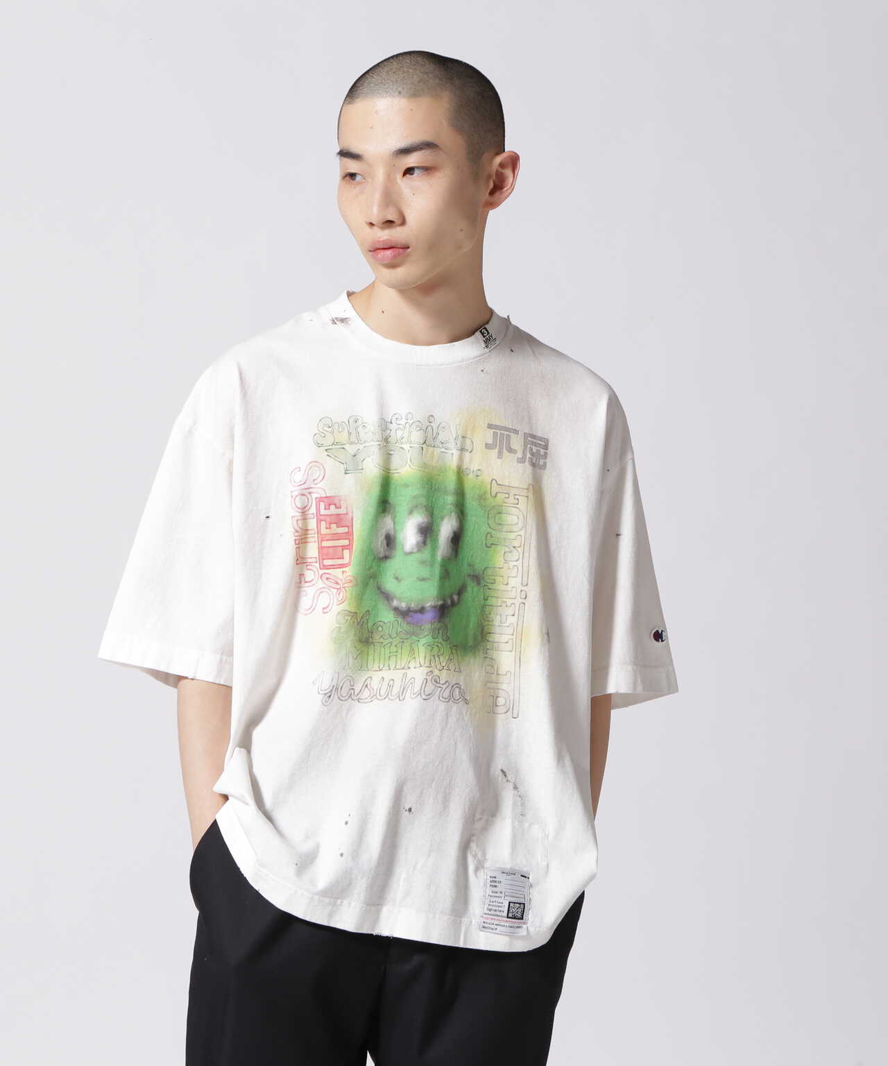 Maison MIHARAYASUHIRO/メゾン ミハラヤスヒロ/DISTRESSED TEE | ROYAL