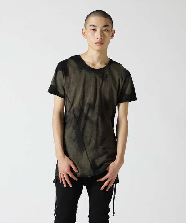 KMRii/ケムリ/別注Discharged SideShirring Tops