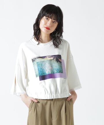AULA AILA/アウラアイラ/別注SEA PHOTOプリントTシャツ