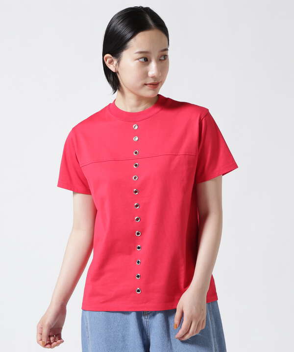 MAISON SPECIAL アイレットTシャツ レッド   Tシャツ/カットソー半袖