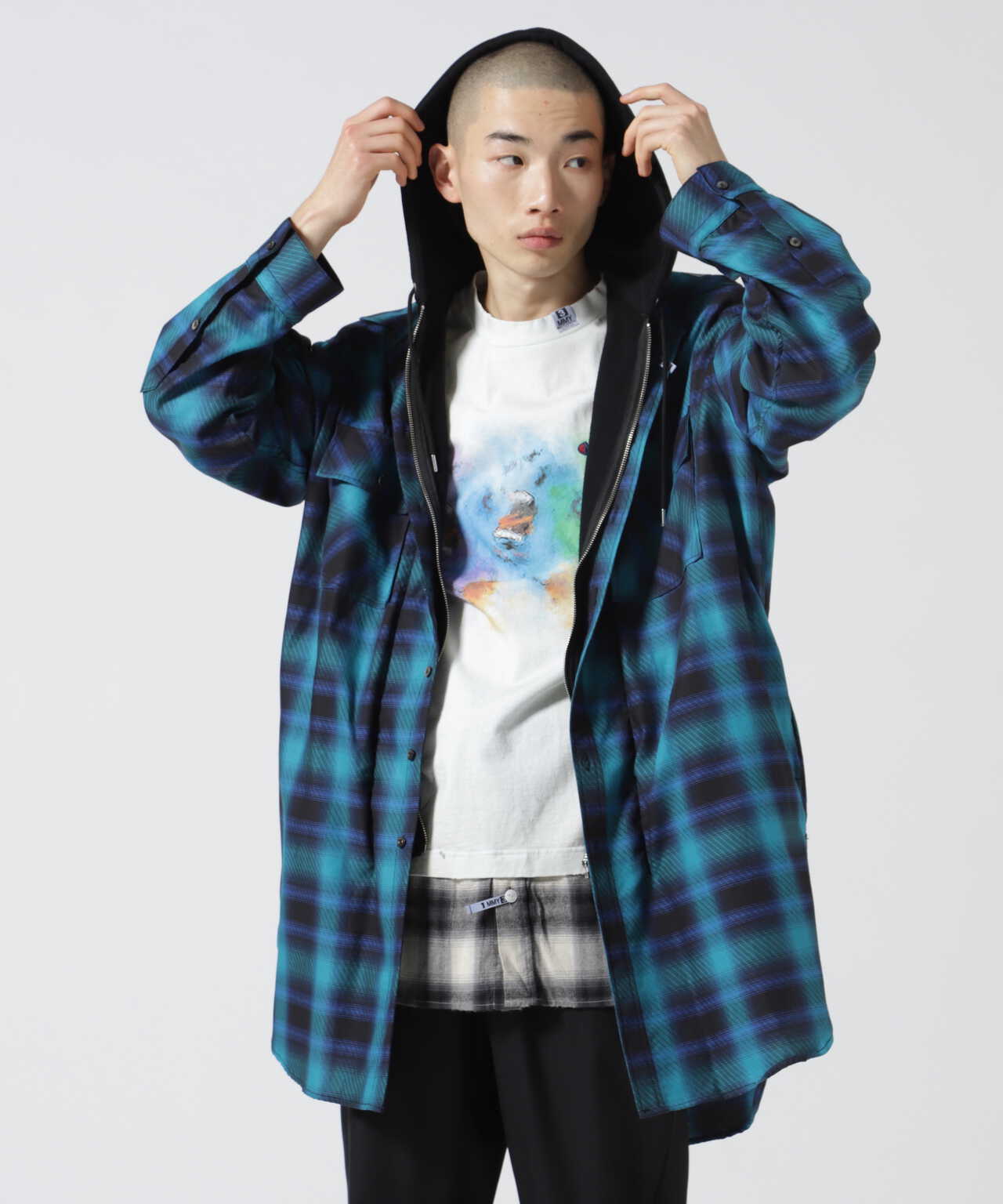 Maison MIHARAYASUHIRO/メゾン ミハラヤスヒロ/MIX LAYERED CHECK SHIRT