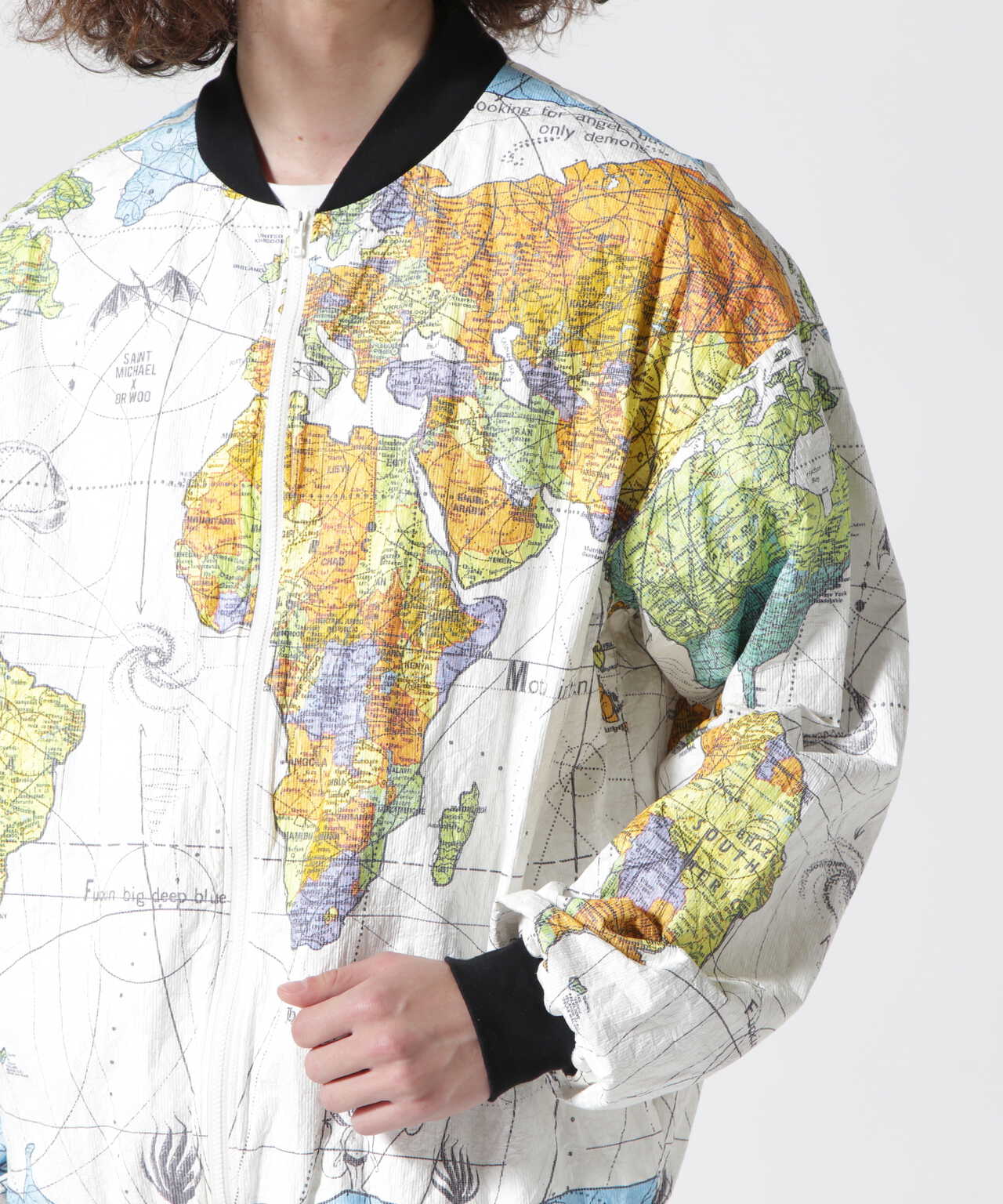 SAINT MICHAELxDr.Woo WORLD MAP PARER JKT未使用にちかい