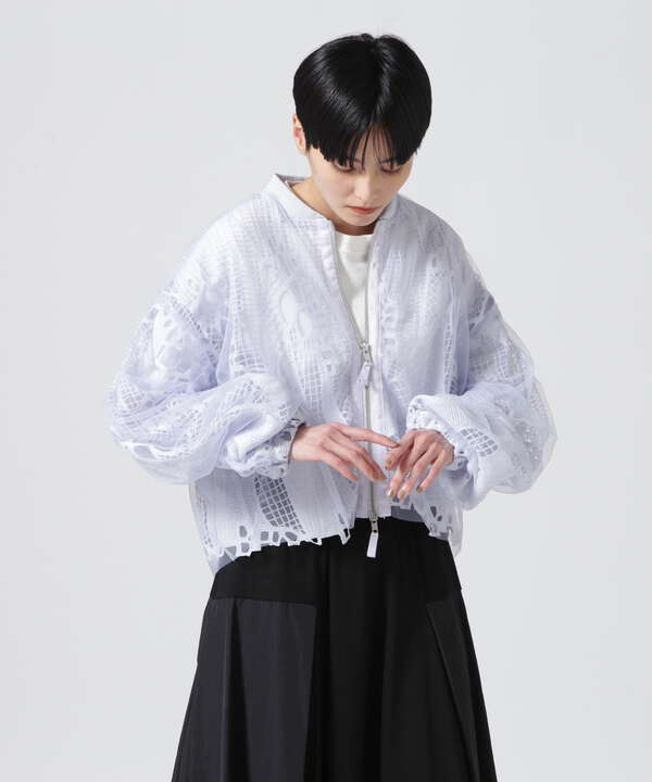 Aula アウラアイラ　TULLE LAYERED LACE BLOUSON