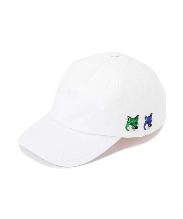 高品質大人気メゾンキツネ　シーズナルフォックスヘッド6Pキャップ　ホワイト　ユニセックス 帽子