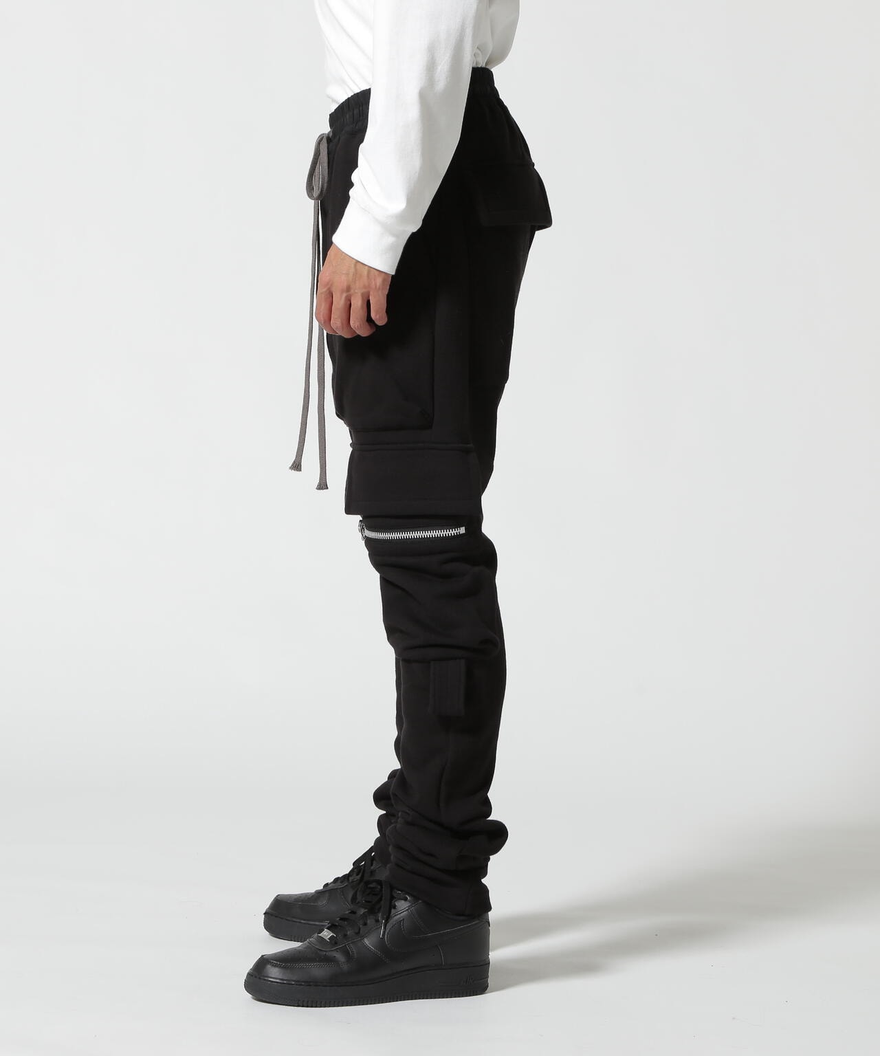 A.F ARTEFACT/エーエフ・アーティファクト/Side Zip Sweat Sarouel Skinny Pants