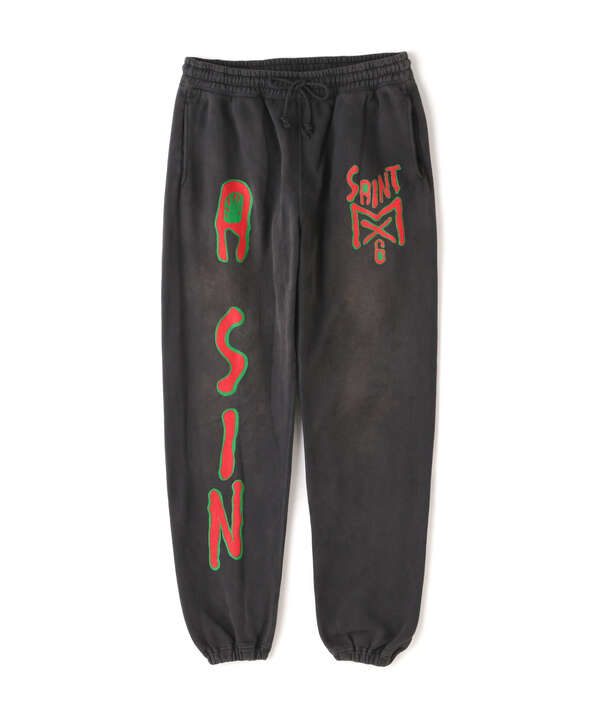 SAINT MICHAEL/セント マイケル/SWEAT PANTS/MX6/BLACK（7873210416