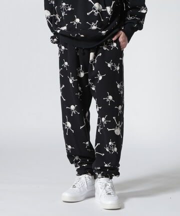 SAINT MICHAEL/セント マイケル/SA_SWEAT PANTS/SKULL/BLK