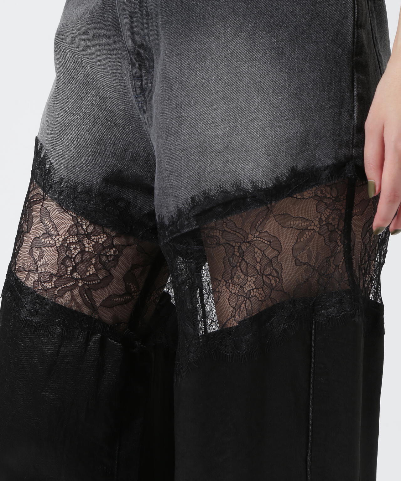 PRANK PROJECT/プランクプロジェクト/Denim Lace Blocking Pants