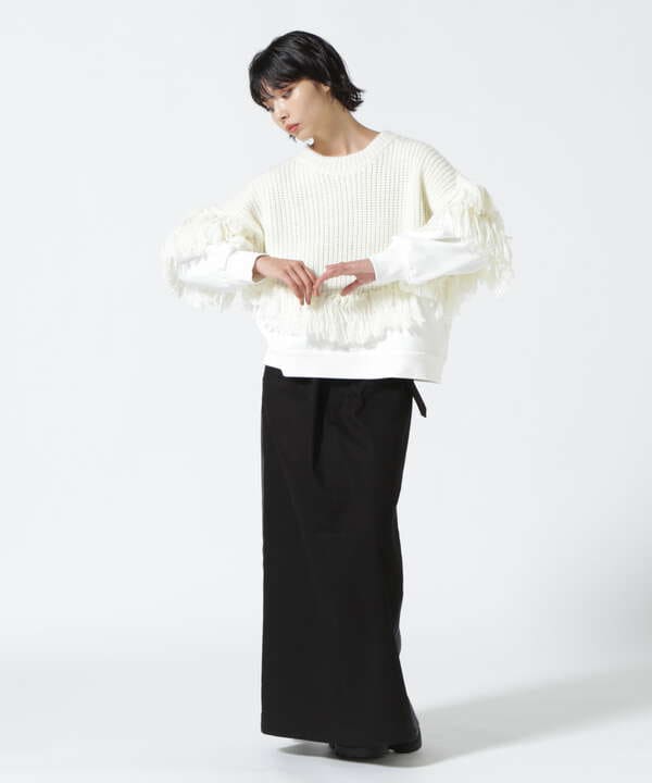 AULA AILA/アウラアイラ/FRINGE KNIT DOCKING PULLOVER