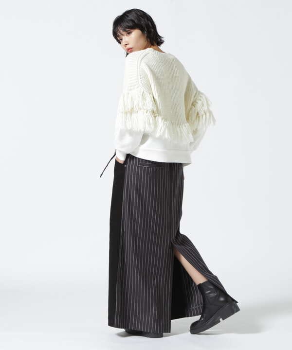 AULA AILA/アウラアイラ/FRINGE KNIT DOCKING PULLOVER