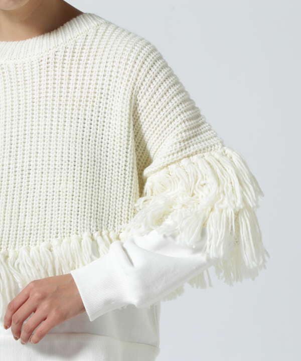 AULA AILA/アウラアイラ/FRINGE KNIT DOCKING PULLOVER