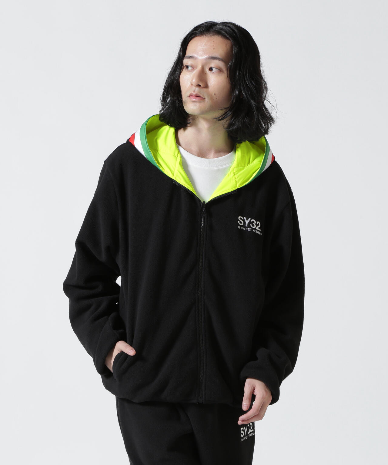 SY32 by SWEET YEARS/エスワイサーティトゥ バイ スィートイヤーズ/REVERSIBLE FLEECE ZIP HOOD