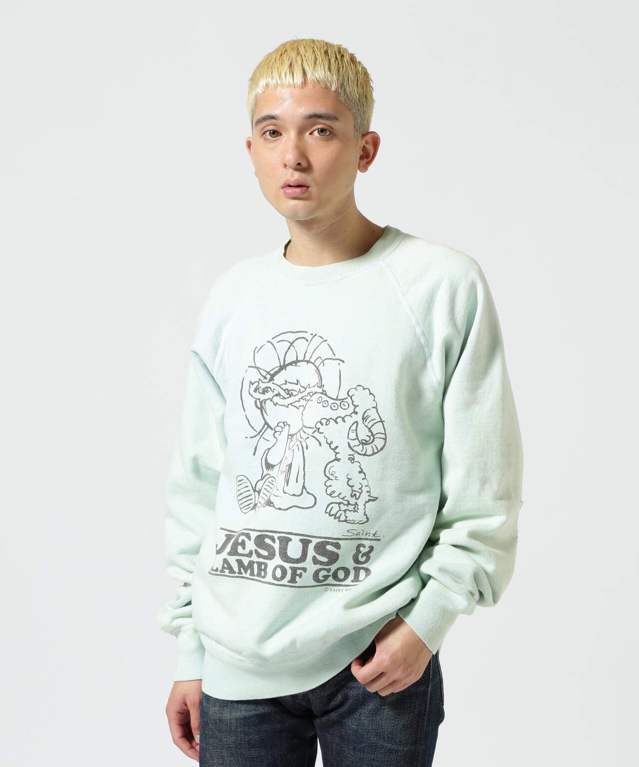 SAINT MICHAEL/セント マイケル/CRW N SWT/JESUS/BLUE | ROYAL FLASH ( ロイヤルフラッシュ ) |  US ONLINE STORE（US オンラインストア）