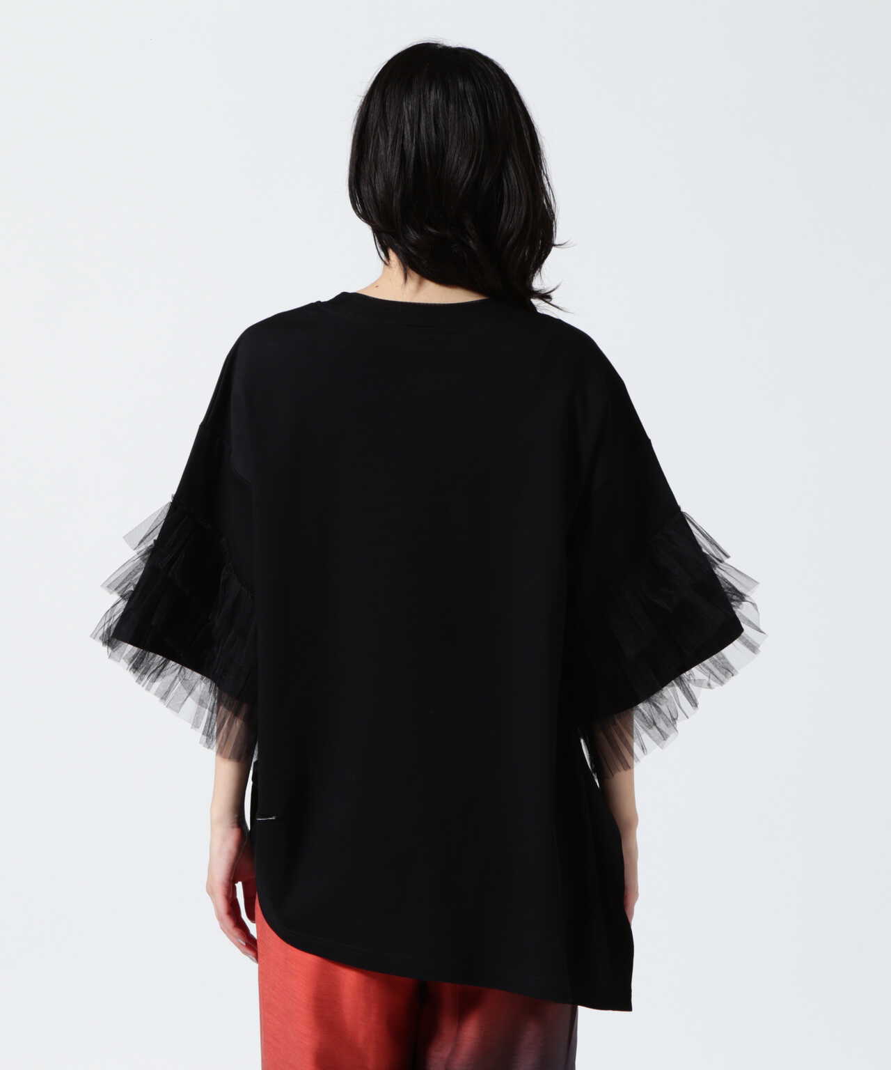 AULA AILA/アウラアイラ/TULLE FRILL SLEEVE T-SHIRT | ROYAL FLASH